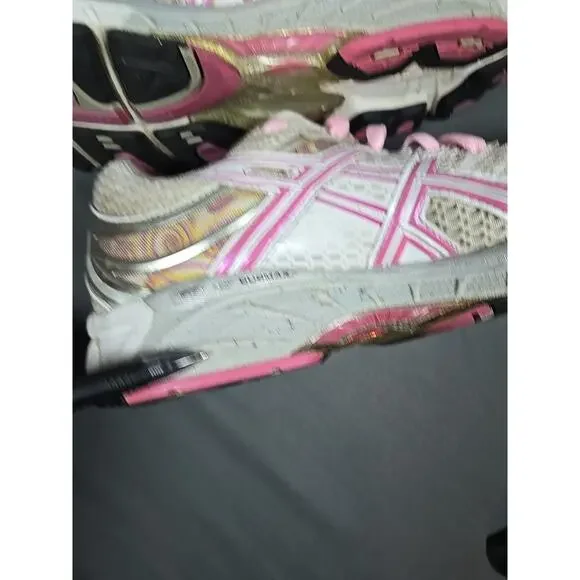 Asics Gel Kayano 16 Womens 9.5 Running Shoes Pink Silver White T050N - Picture 15 of 16